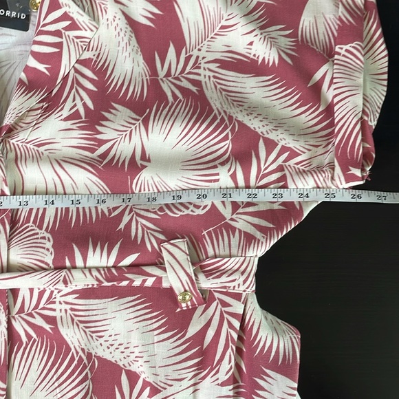Torrid Shaded Palms Mini Rayon Slub Button Front Collared Dress Rose Size Large - Picture 13 of 13